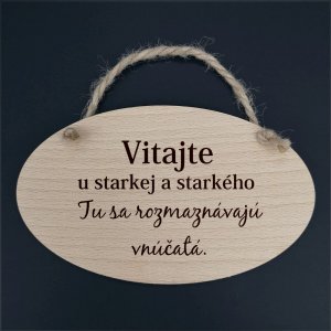 Vítajte u starkej.... - dekorace ovál