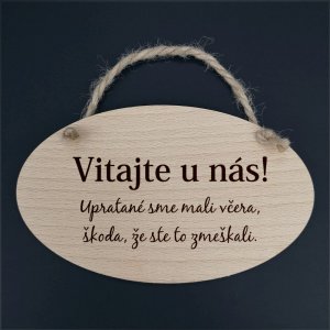 Vítajte u nás.... - dekorace ovál