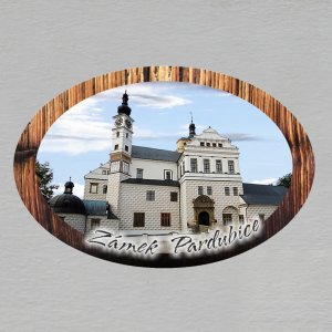 Pardubice - Zámek - magnet ovál rám