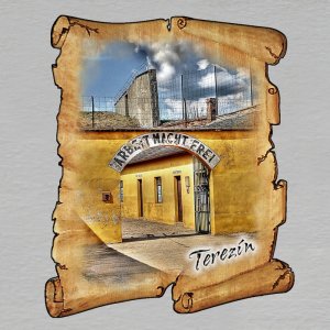 Terezín - magnet mini pergamen