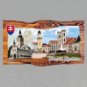 Banská Bystrica - státní znak - magnet prkno koláž