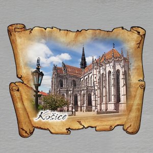 Košice - magnet mini pergamen