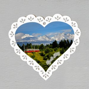 Vysoké Tatry - panorama - magnet srdce krajka