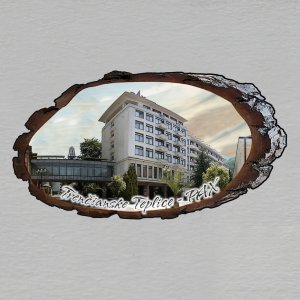 Trenčianske Teplice - Kúpelný hotel PAX - magnet kůra ovál