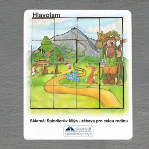 Špindlerův Mlýn - Skiareál - kreslený - hlavolam