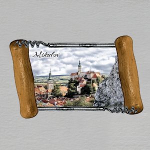 Mikulov - panorama - magnet vývrtky