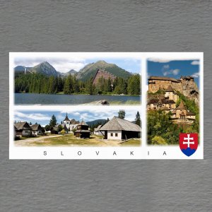 Štrbské pleso - znak - Slovakia - magnet DL koláž