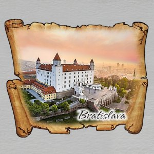 Bratislava - Hrad - magnet mini pergamen