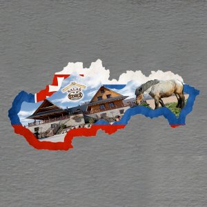 Zázriva Salaš - kůň - magnet mapa rám vlajka