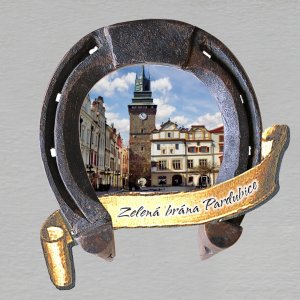 Pardubice - Zelená brána - magnet podkova