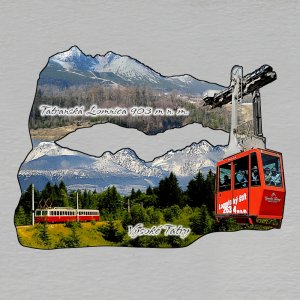 Vysoké Tatry - Tatranská Lomnica - lanovka - magnet prořez