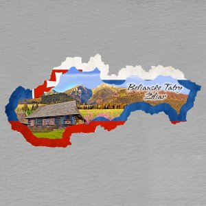 Belianske Tatry - Ždiar - magnet mapa rám vlajka