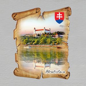 Bratislava - Hrad - znak - magnet pergamen