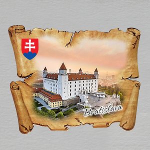 Bratislava - Hrad - znak - magnet pergamen