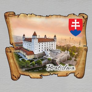 Bratislava - Hrad - znak - magnet mini pergamen