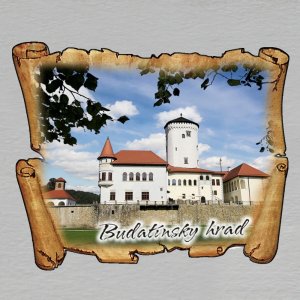 Budatínský hrad - magnet mini pergamen