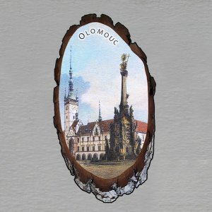 Olomouc - Náměstí - magnet kůra ovál