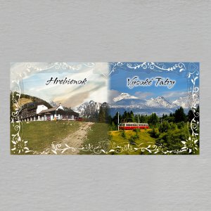 Hrebienok - Vysoké Tatry - magnet rám folklór dvojitý koláž