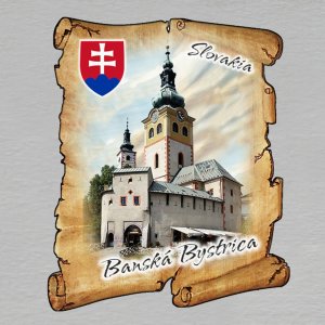 Banská Bystrica - znak - magnet mini pergamen