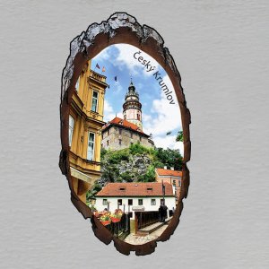 Český Krumlov 1 - magnet kůra ovál