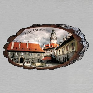 Český Krumlov 2 - magnet kůra ovál