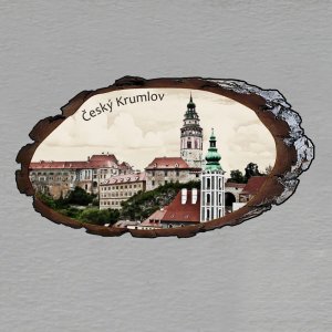 Český Krumlov 3 - magnet kůra ovál 9cm