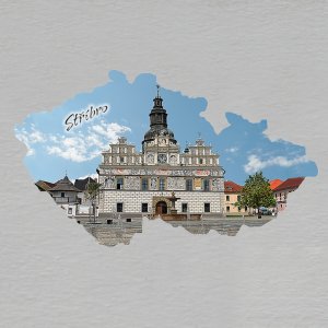 Stříbro - magnet mapa