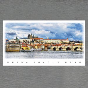 Praha - Hradčany s Vltavou den - magnet DL