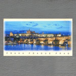 Praha - Hradčany s Vltavou noc - magnet DL