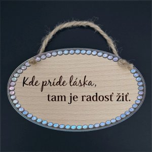 Kde príde láska... dekorace ovál - rám kuličky