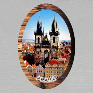 Praha- Týnský chrám 2 - magnet ovál