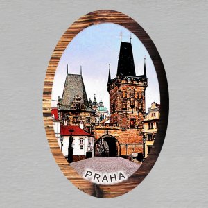 Praha - Mostecká brána - magnet ovál