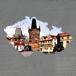 Praha - Mostecká brána - magnet mapa