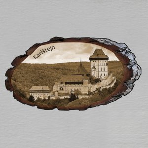 Karlštejn - magnet kůra ovál - sépie