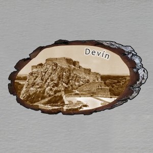 Devín - magnet kůra ovál - sépie