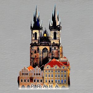 Praha - Týnský chrám 2 - magnet ořez