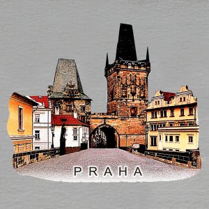 Praha- Mostecká brána - magnet ořez