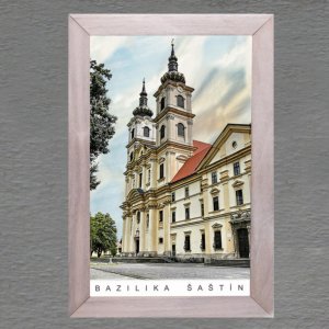 Šaštín - Bazilika - obrázek s rámečkem 20x29cm