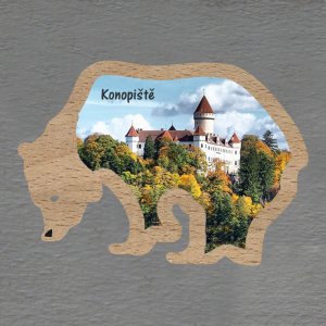 Konopiště - zámek - magnet medvěd