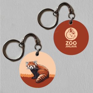 ZOO Jihlava - Panda - logo - klíčenka kulatá