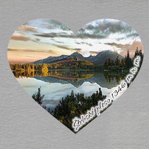 Štrbské pleso - magnet srdce 4cm