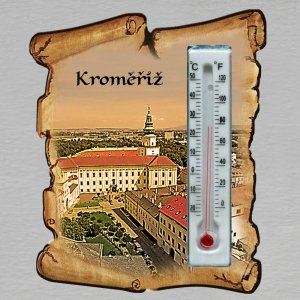 Kroměříž - magnet s teploměrem - pergamen