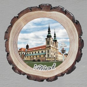 Velehrad - magnet kůra kulatá 6cm