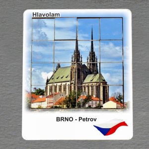 Brno - Petrov - vlajka - hlavolam - 16 dílků