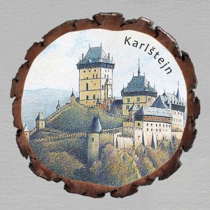 Karlštejn - Hrad - magnet kůra kulatá