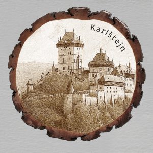 Karlštejn - Hrad - magnet kůra kulatá - sépie