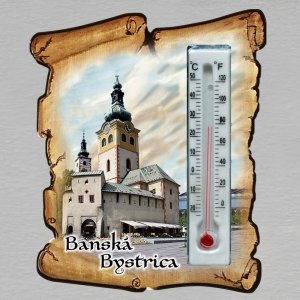 Banská Bystrica - magnet s teploměrem - pergamen