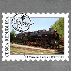 Muzeum ČD Lužná u Rakovníka - lokomotiva - magnet známka