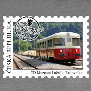 Muzeum ČD Lužná u Rakovníka - lokomotiva - magnet známka