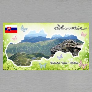 Roháče - Západné Tatry - znak - magnet rám mapa dvojitý - jaro